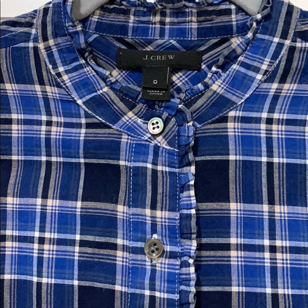 Blue plaid J. Crew button down - Picture 2 of 3